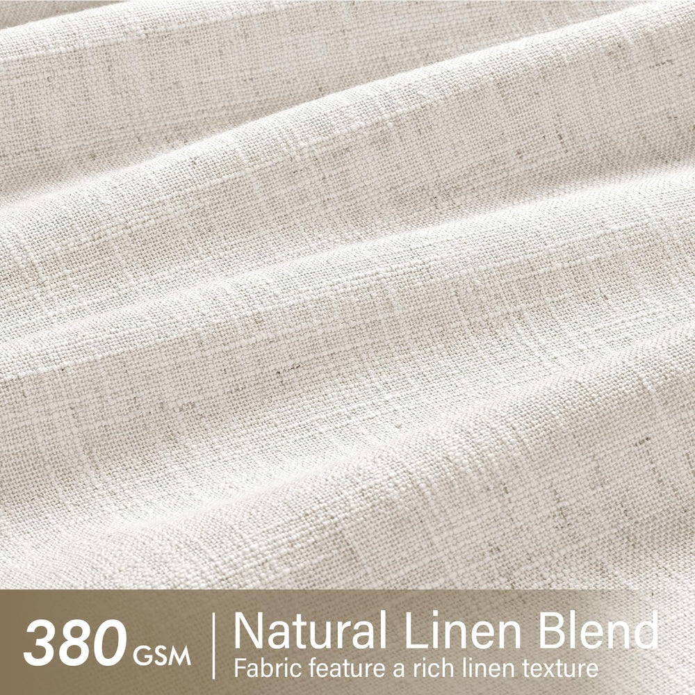 MIULEE Pinch Pleated Linen Curtains 96 Inches Long 2 Panels Natural