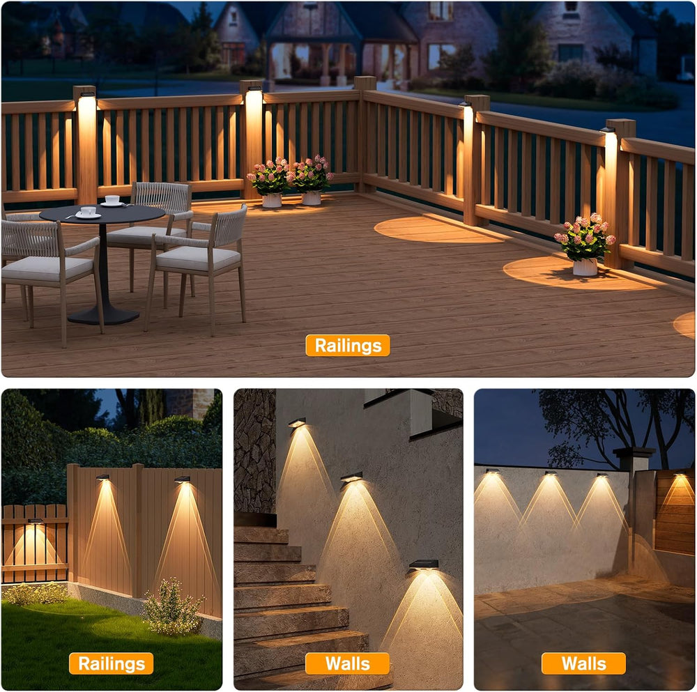 NIORSUN Solar Fence Lights,16 Pack Deck Light,Led Lights Warm White Outdoor W...