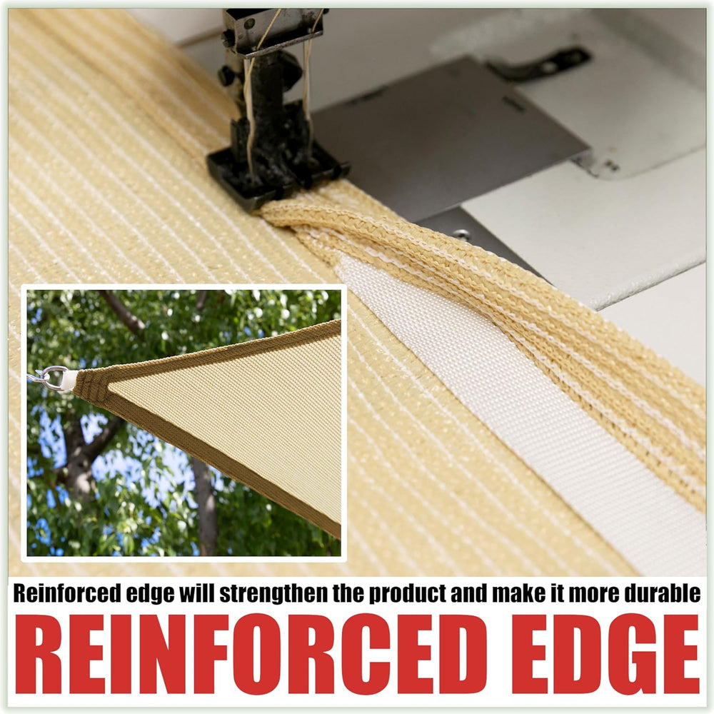 Royal Shade Beige 20' x 20' x 28.3' Right Triangle Sun Shade Sail...