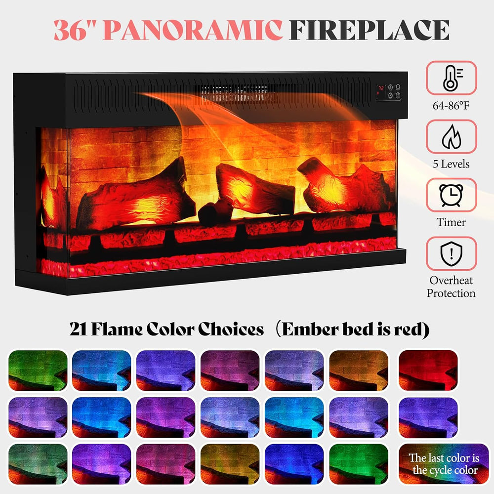 VanAcc 70" Farmhouse Fireplace TV Stand with Mantel for TVs up to 75"