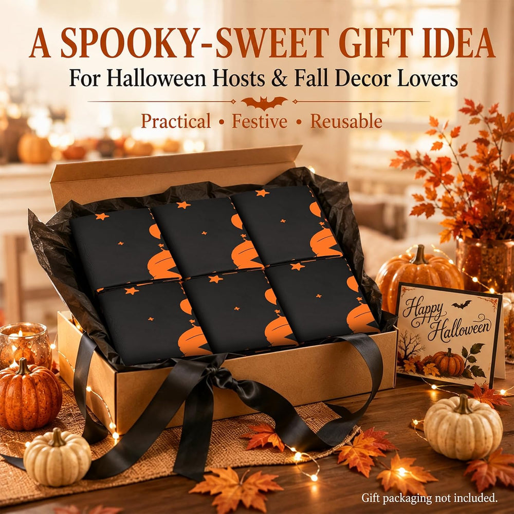 Pesonlook 6 Pack Halloween Tablecloth Round 90 Inch Pumpkin Table Cloth