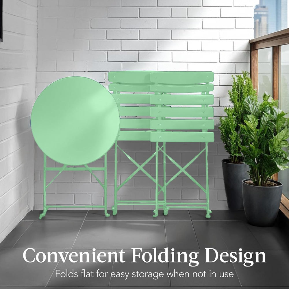 Best Choice Products 3-Piece Bistro Set, Space Saving Folding Design, Solid S...