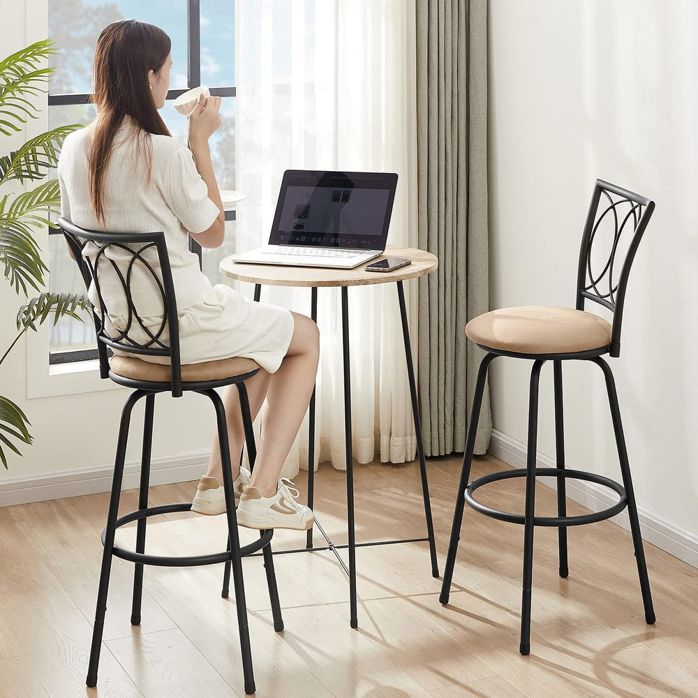 VECELO Bar Stools, 24/29" Adjustable Barstool,Swivel Counter Stool with ...