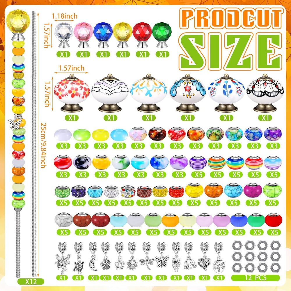 Hicarer 248 Pcs Fall DIY Fairy Wand Beaded Stakes Kit for Garden Craft