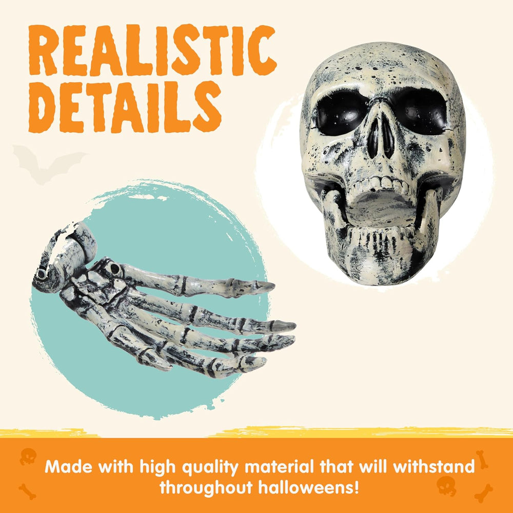 JOYIN 5 Pcs Halloween Skeleton Decorations Outdoor, Life Size Skeleton Yard S...