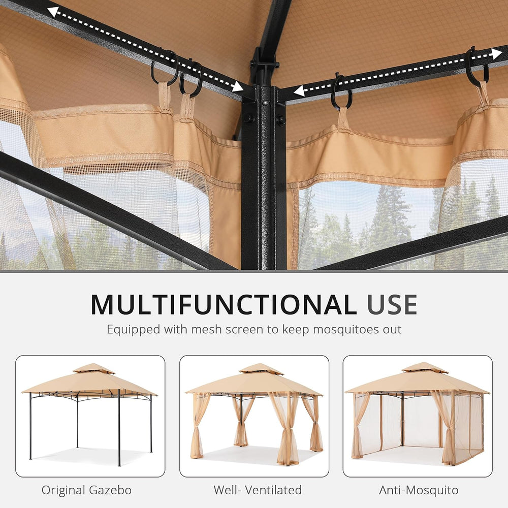 MASTERCANOPY Mosquito Screen Walls for Gazebo, 10x10 ft, Beige