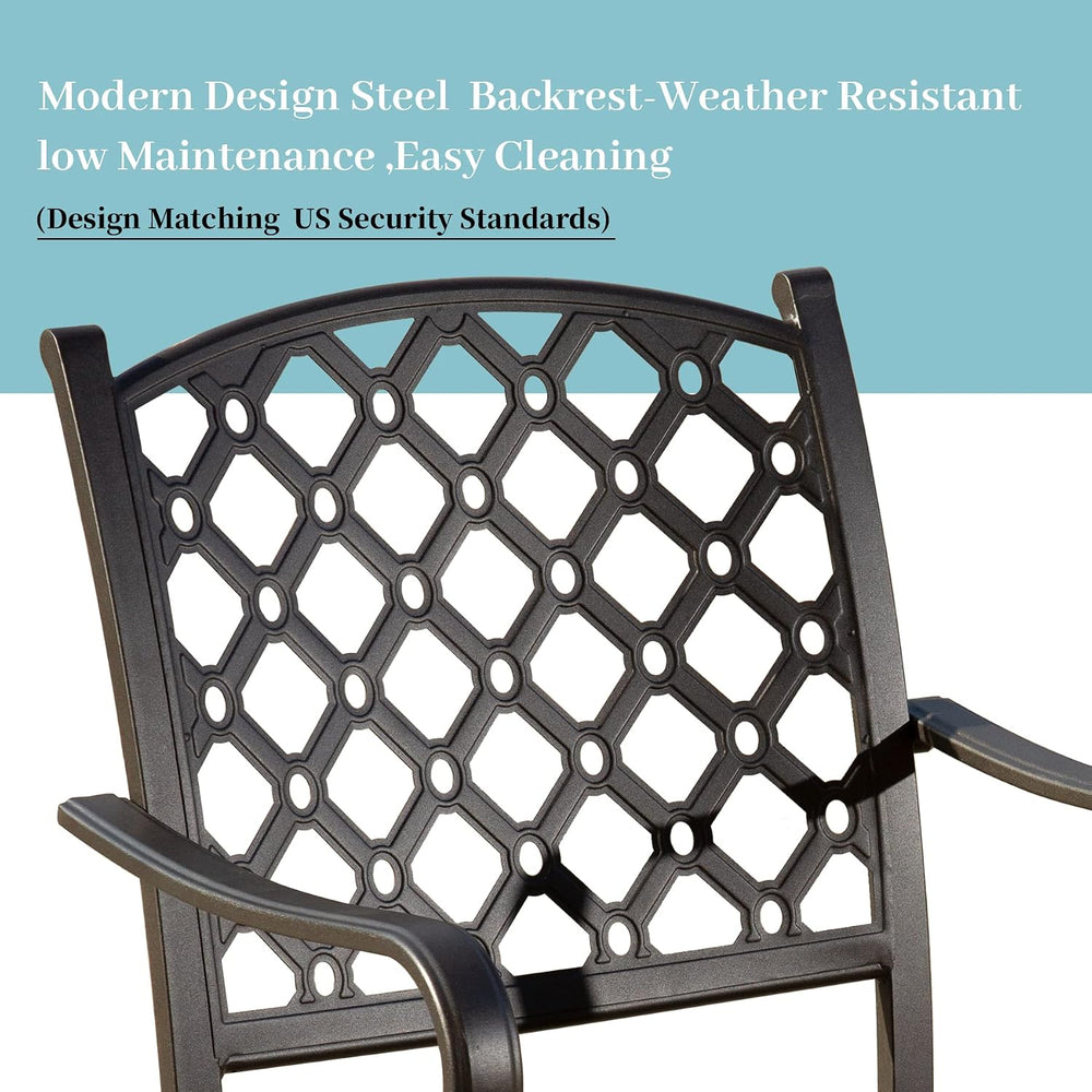 Domi Patio Conversation Set 4 Pieces, Metal Outdoor Patio Furniture with Coff...
