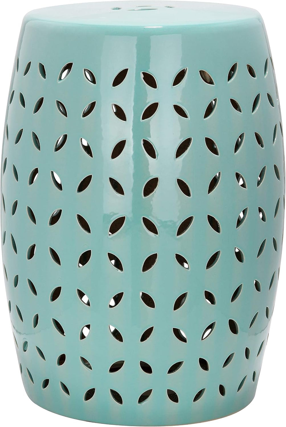 Safavieh Lattice Petal Ceramic Decorative Garden Stool, Robin's Egg Blue