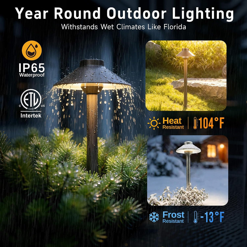 Gardenreet Solid Brass Pathway Light - 12v Landscape Path Lights Outdoor Wate...