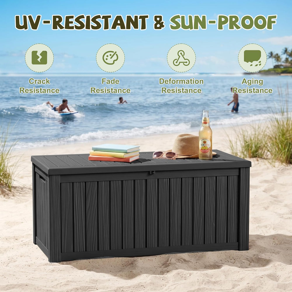 DRATO 310 Gallon Deck Boxes Outdoor Waterproof Large Outside Storage Box