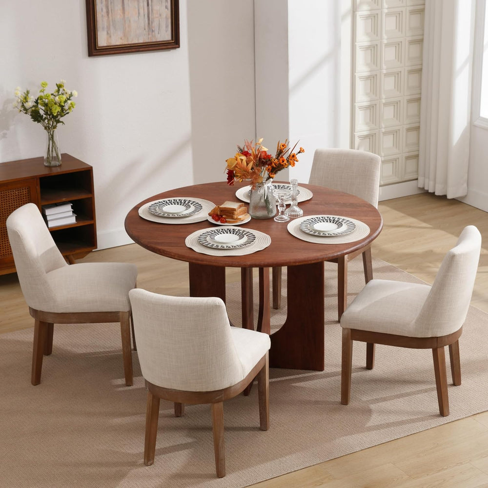 RIVOVA Upholstered Dining Chairs Set of 6, Modern Wooden Dining Room Chair Li...