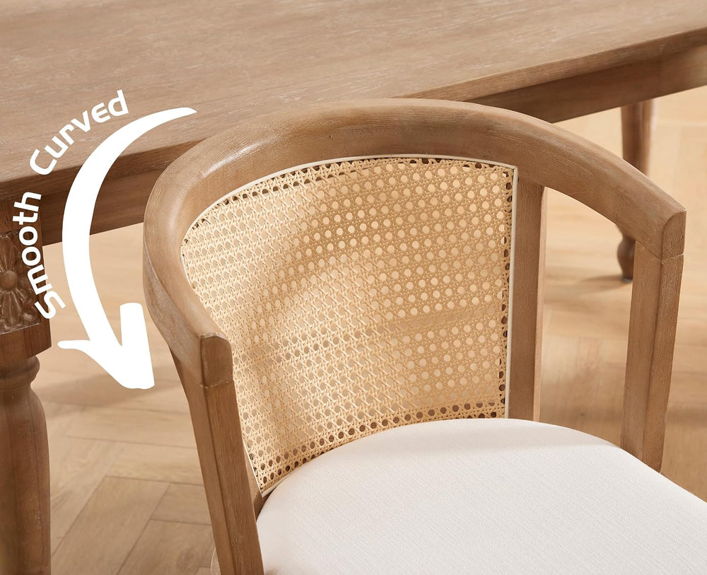 EALSON Rattan Mid Century Dining Chairs Set of 4 Modern Farmhouse Wooden Dini...