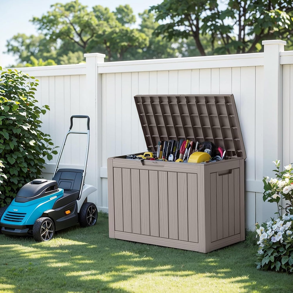 EasyUp 45 Gallon Waterproof Outdoor Storage Box UV Resistant Deck Box