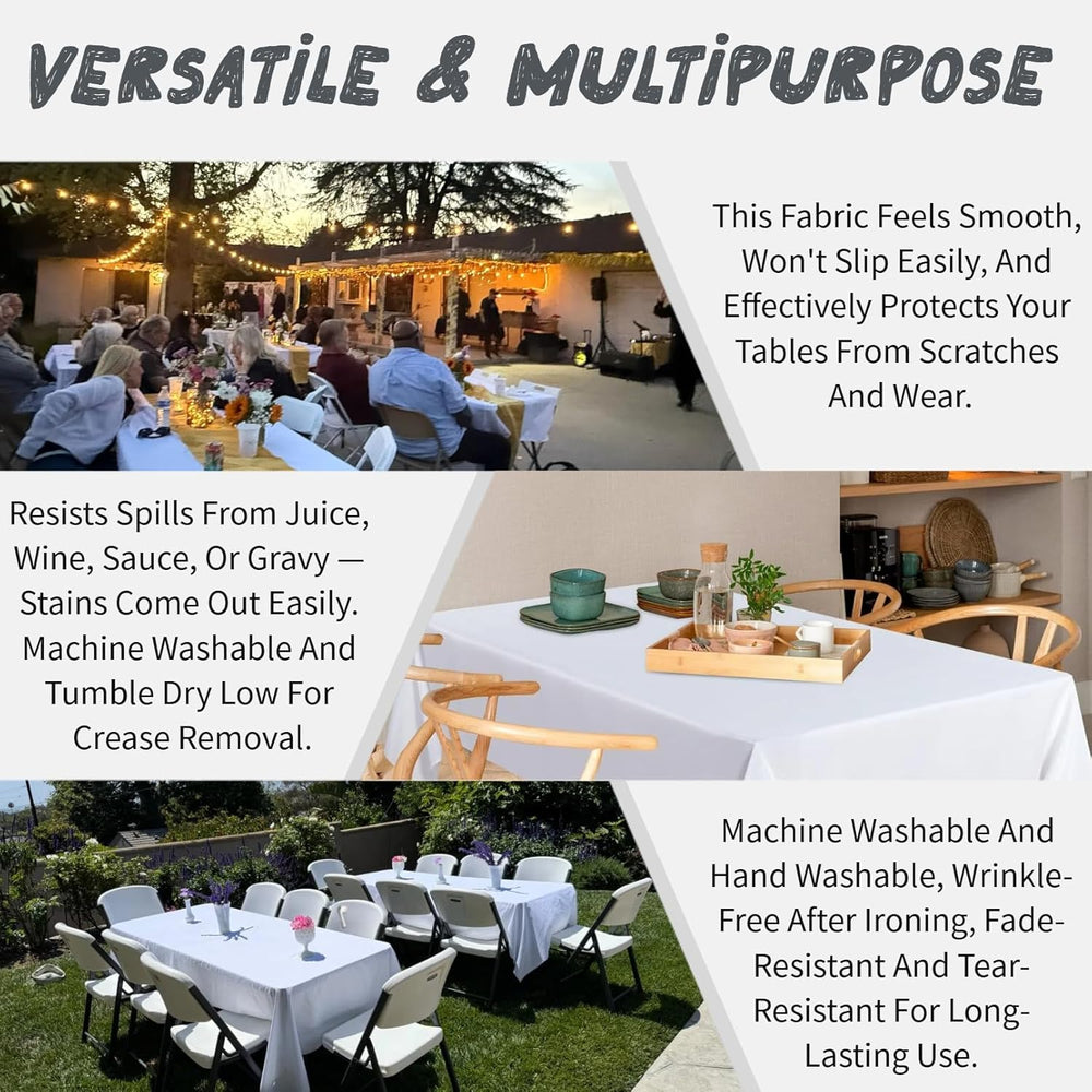 10 Pack White Table Cloth Rectangle Table Cloths for 8 Foot Rectangle Tables ...