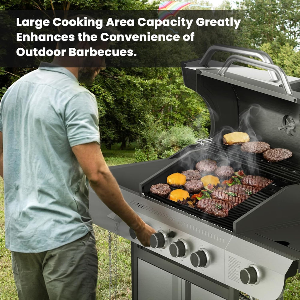 Electactic 4-Burner Gas Grill with Side Burner,Stainless Steel Propane Grill ...