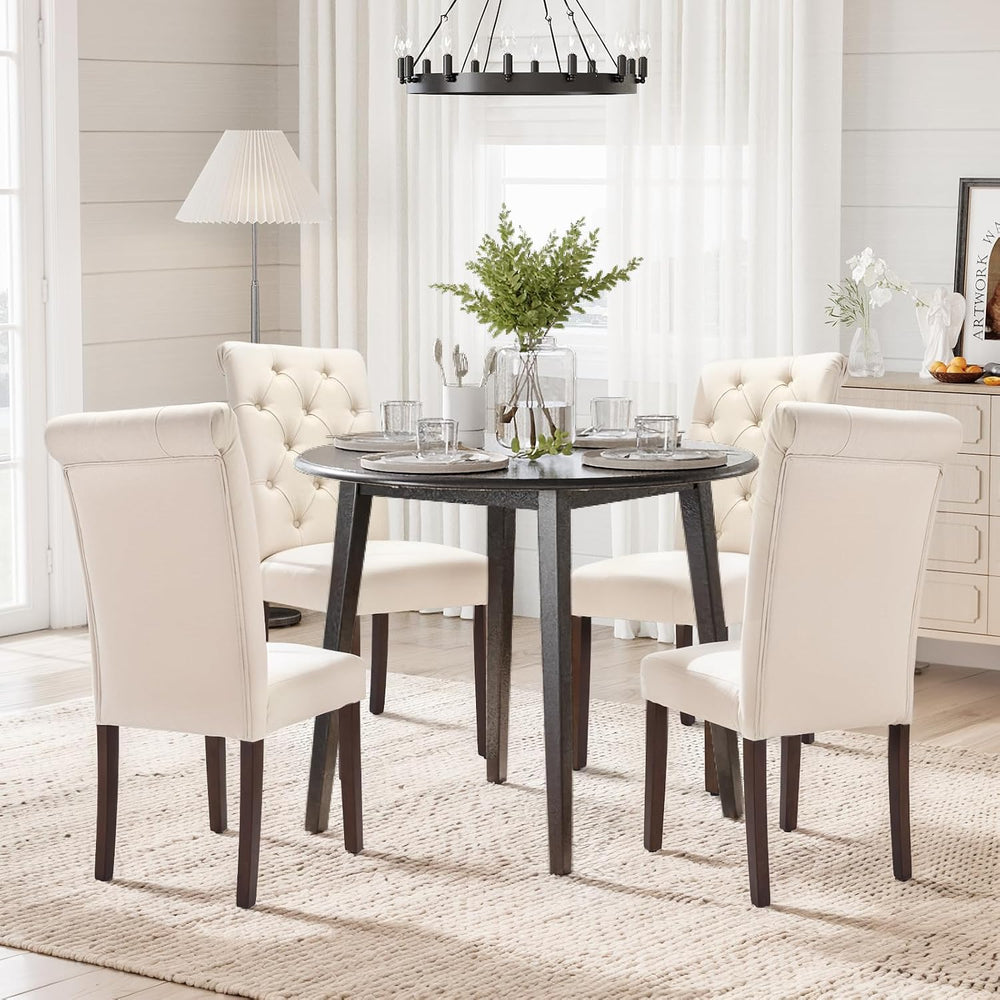 COLAMY Tufted Dining Chairs Set of 4, Accent Parsons Diner Chair Upholstered ...