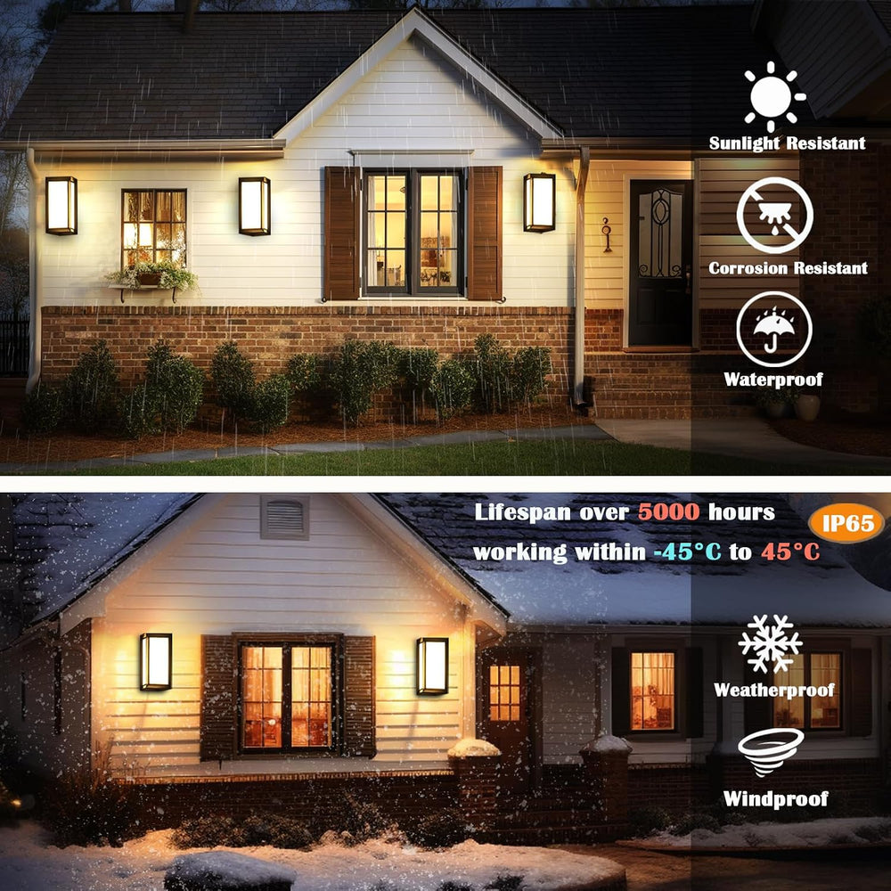iYogaled 3CCT Outdoor Wall Lights, 12W IP65 Aluminum Porch Lights Outdoor