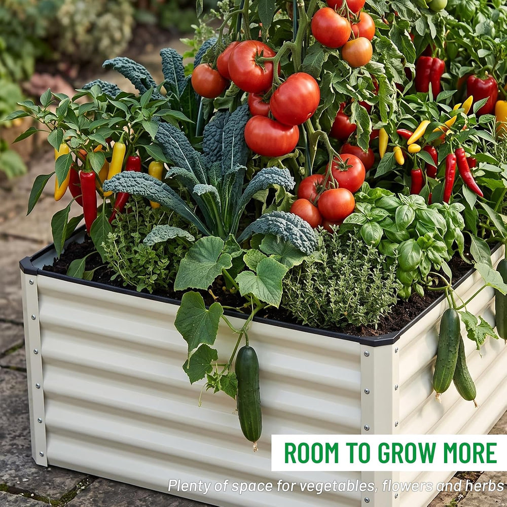 SnugNiture Galvanized Raised Garden Bed 6x3x2FT Outdoor Large Metal Planter B...