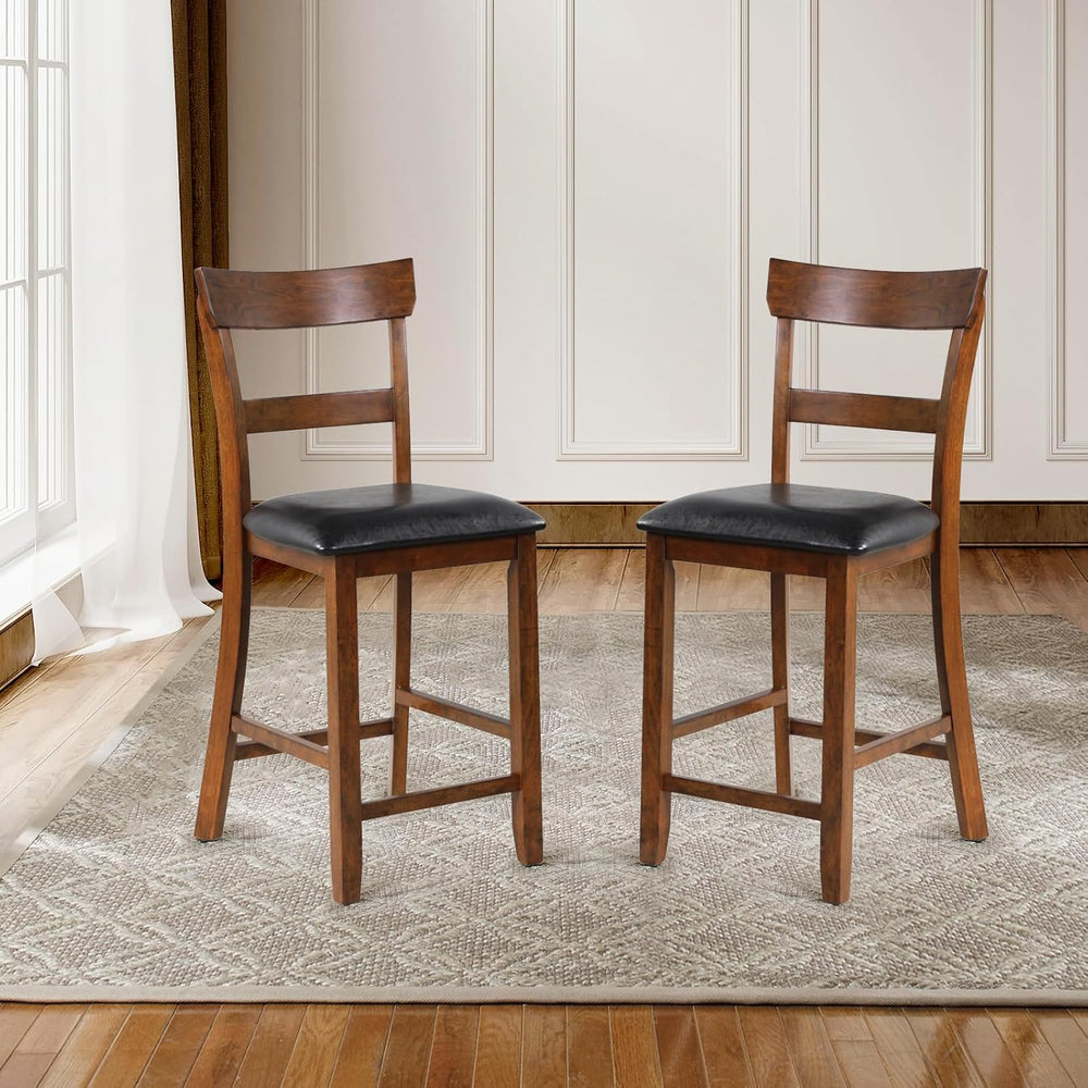 ERGOMASTER Dining Chairs Set of 2, Farmhouse 25.5" Bar Chairs, Rubber Wo...