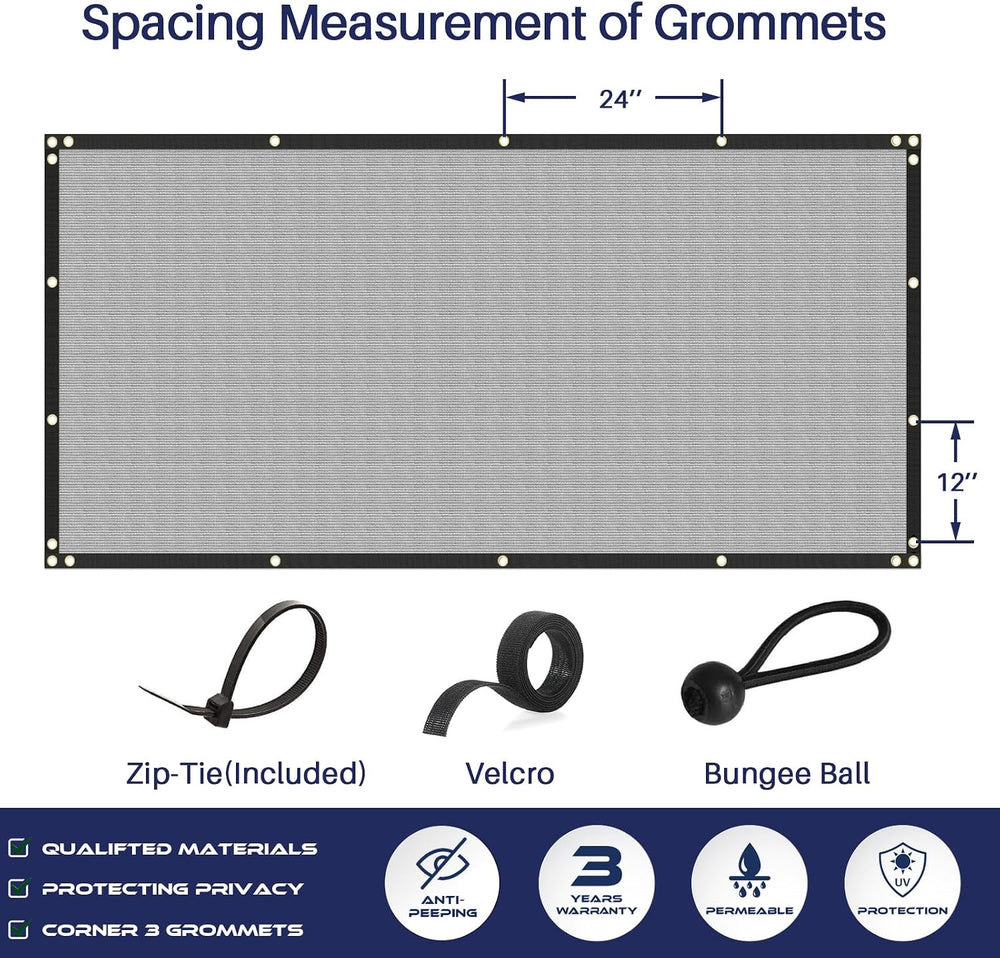WINDSCREEN4LESS 6' x 50' Privacy Fence Screen in Light Grey for Chain...