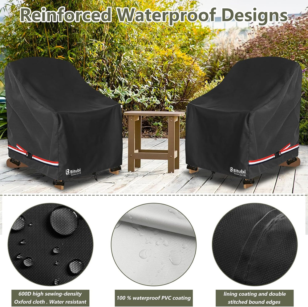 Bitubi Waterproof 2 Pack Patio Adirondack Chair Cover for Outdoor Chair Size ...