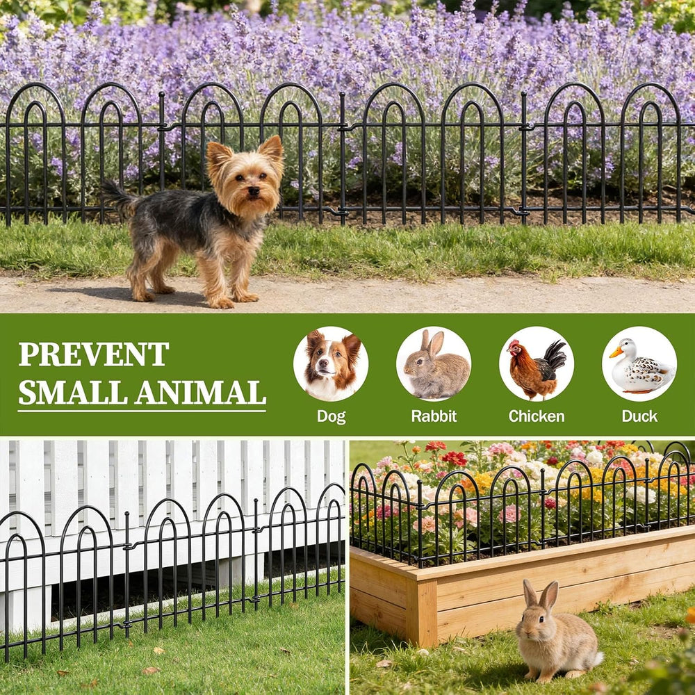 45ft x 13in Garden Fence Animal Barrier, 32 Panels Decorative Garden Fence Bo...