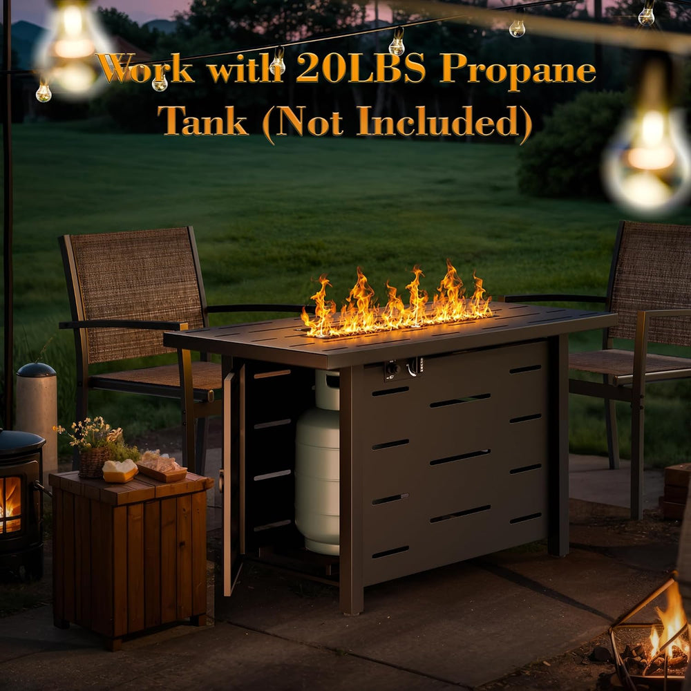 43 Inch Propane Fire Pit Table for Patio & Backyard, 50,000 BTU Steel Gas...
