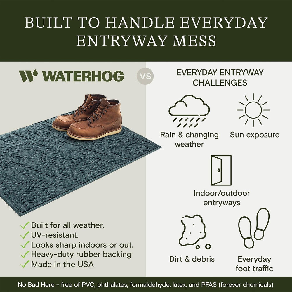 WaterHog Boxwood Front Door Mat Indoor Outdoor Entrance, All-Weather Mats