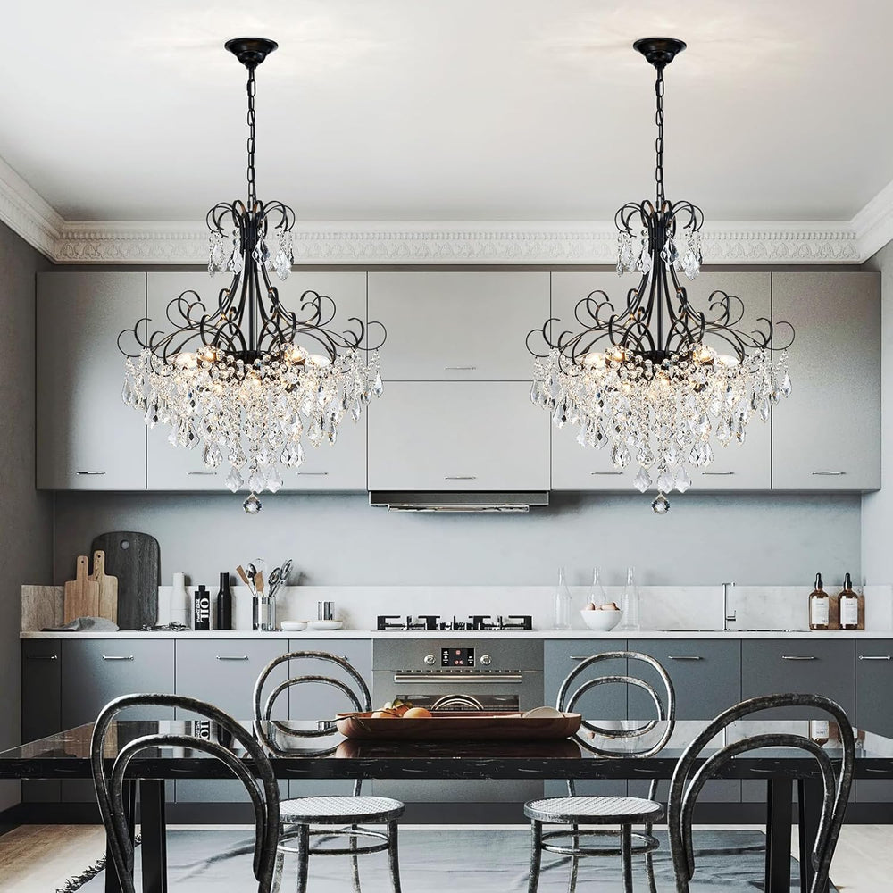 WUZUPS Crystal Chandelier 10-Light Pendant Ceiling Light Modern Lighting Fixt...