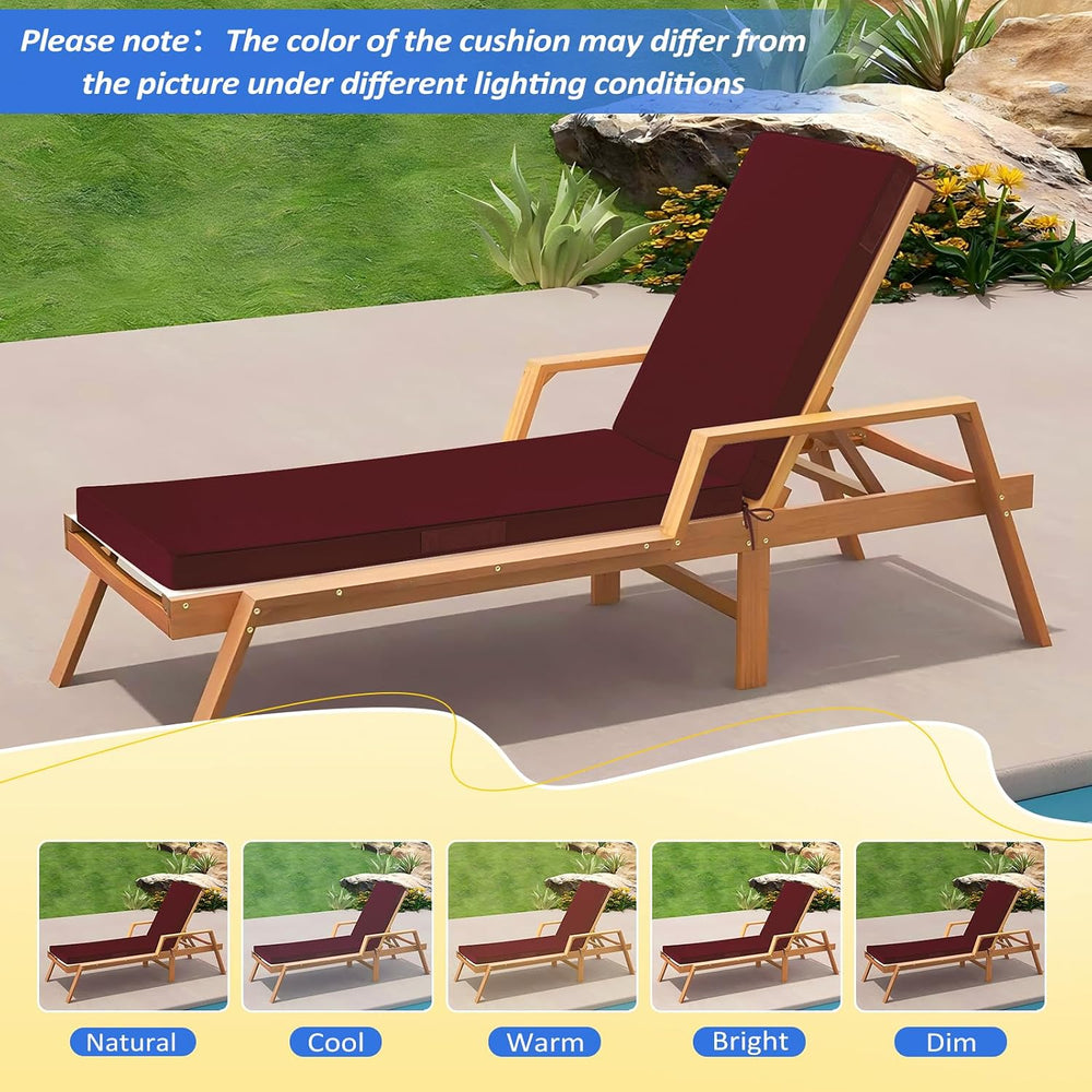 Basic Beyond Chaise Lounge Cushions Outdoor, 3-Layer Waterproof Outdoor Furni...