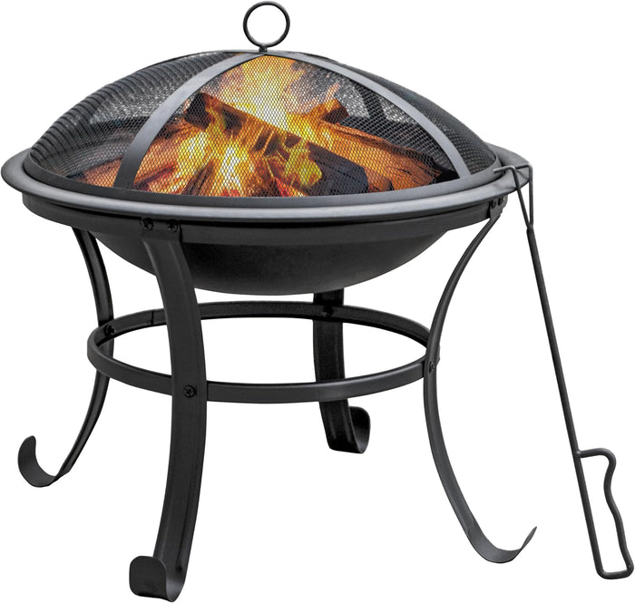 Panovue 22 in Firepit for Outside Outdoor Small Fire Pit with Mesh Lid