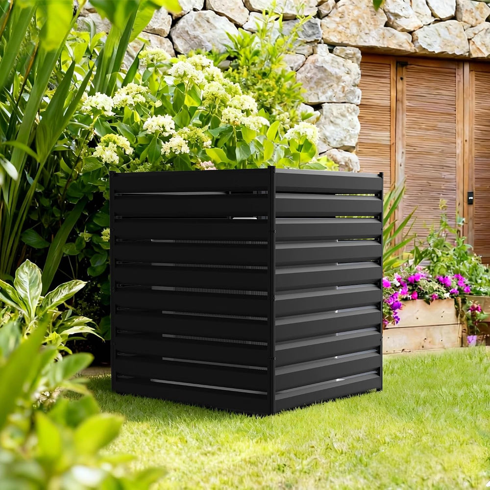 2 Panels Air Conditioner Fence,42" H x 38" W Outdoor Freestanding P...
