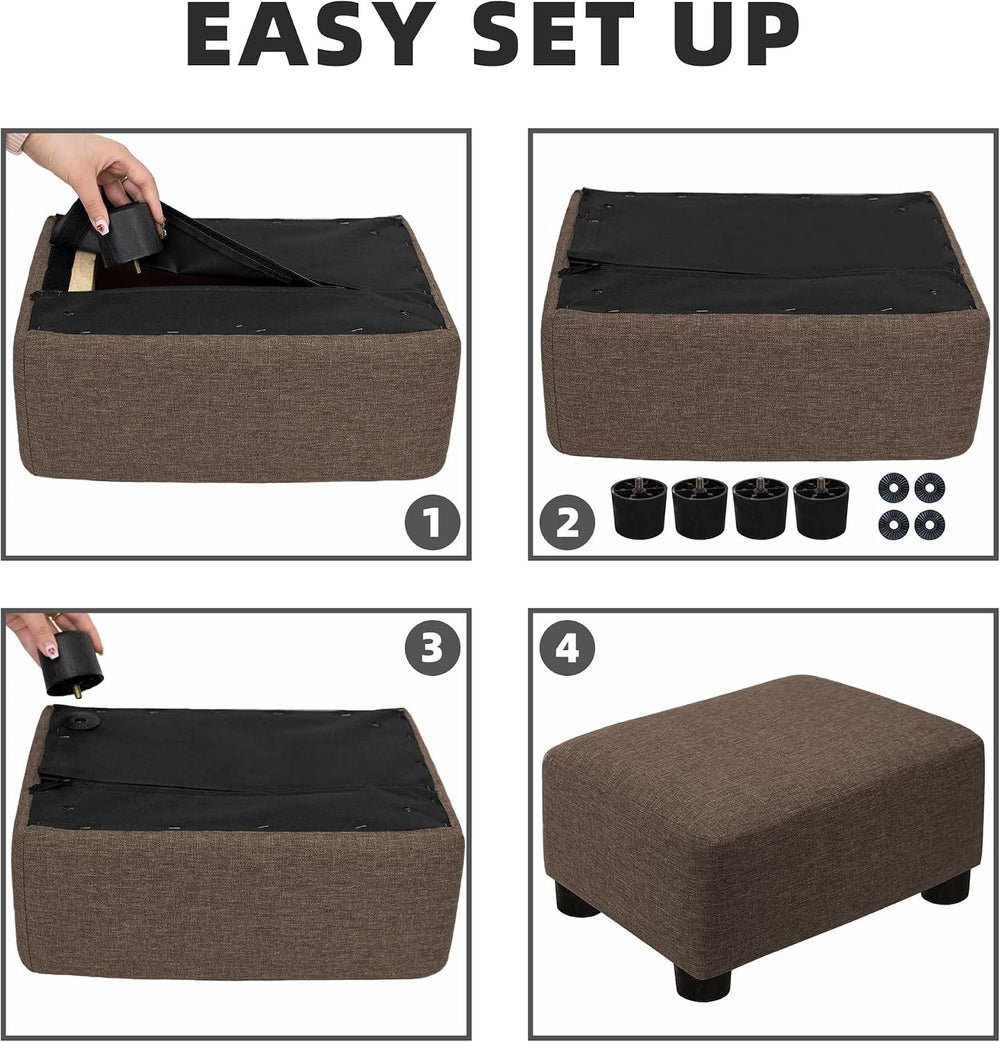 CAROLMADE Small Foot Stool Ottoman Footstool with Legs Under Desk Footrest fo...