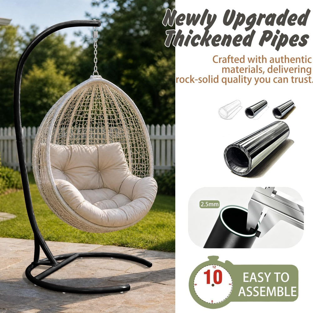 Hammock Stand ONLY,Heavy Duty Hammock Chair Stand Capacity 350 lbs,Black