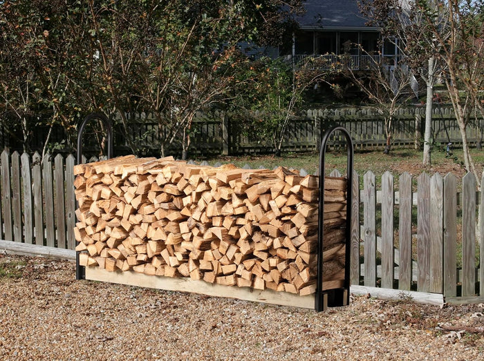 Outdoor Wood Rack for Firewood - Shelter Firewood Holder & Log Rack SLRA Adjustable Length, Outdoor Firewood Racks, Powder Coated Heavy Duty Firewood Rack, 1.25" Tubular Steel, Adj. L x 13" D x 45" HA
