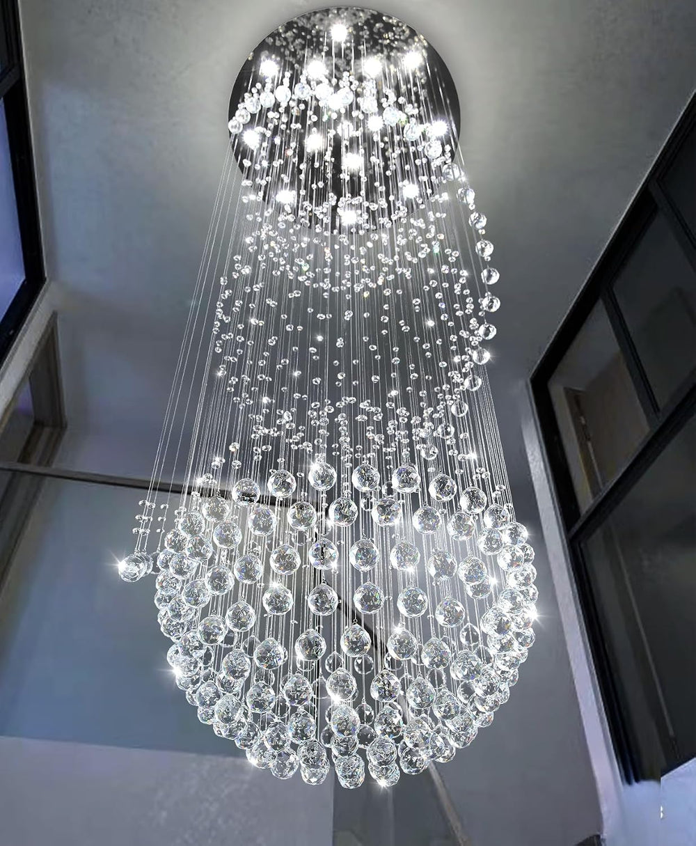 D40'' x H120'' Crystal Chandelier for Entryway High Ceiling C...