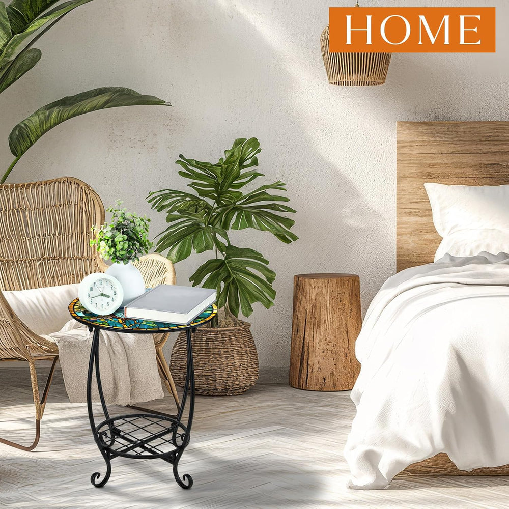 Cinnvoice Outdoor Side Table Small End Patio Porch Table