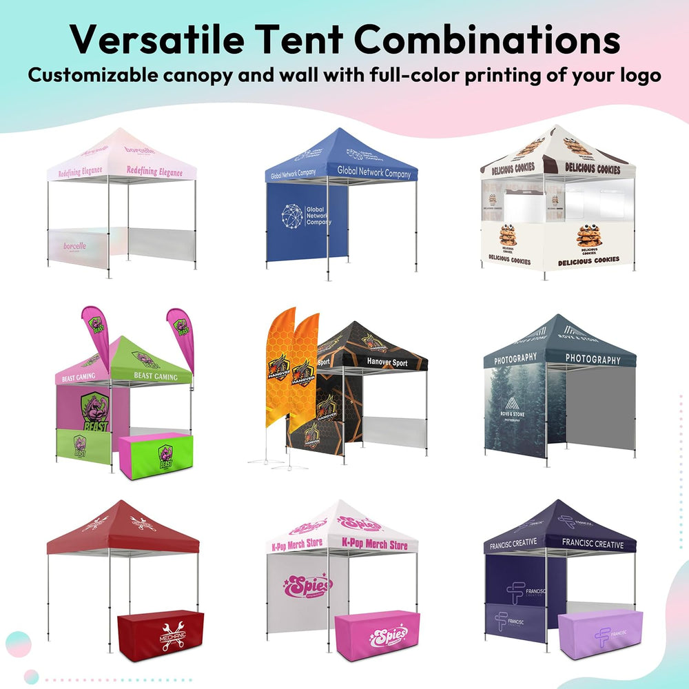 BillyPrint Custom Canopy Tent 10x10 with Logo | Pop Up Vendor Tent for Trade ...