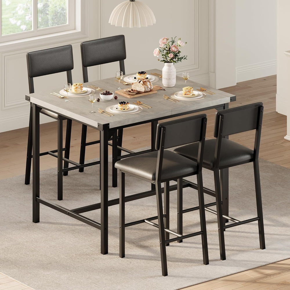 GarveeHome Dining Table Set for 4 with Corner Protector, Kitchen Table Set w/...
