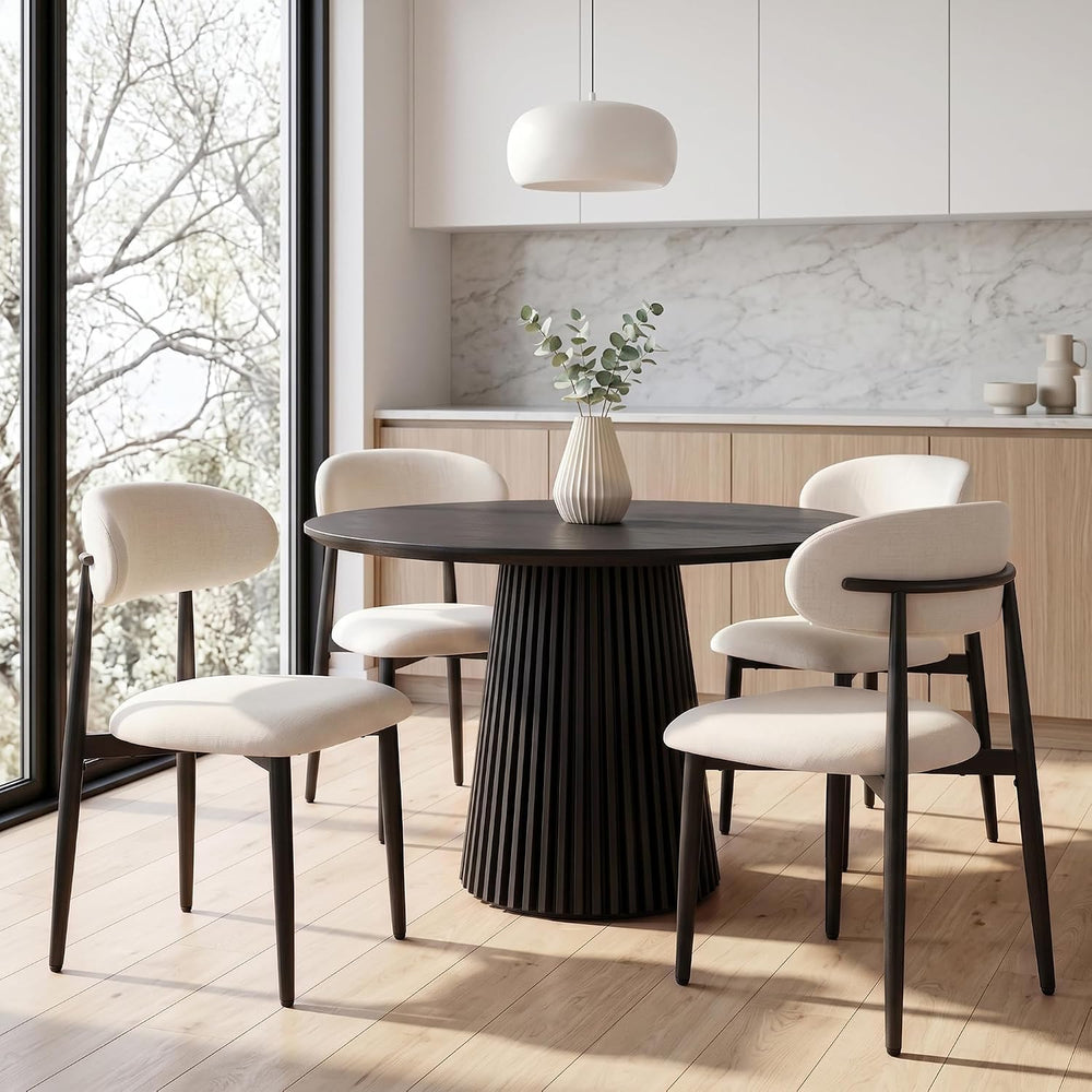 UVV Dining Chairs Set of 8, Metal Kitchen Chairs with Modern Fabric Upholster...