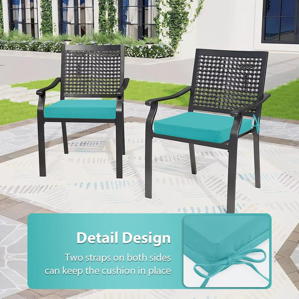Outdoor Chair Cushion Set of 4, 18.5 x 16 Inch Patio Chair Cushions for Outdo...