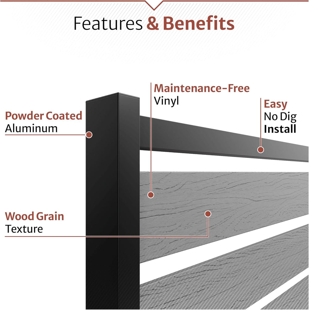 Enclo Vienna Privacy Screen, Charcoal Vinyl DIY No Dig Kit