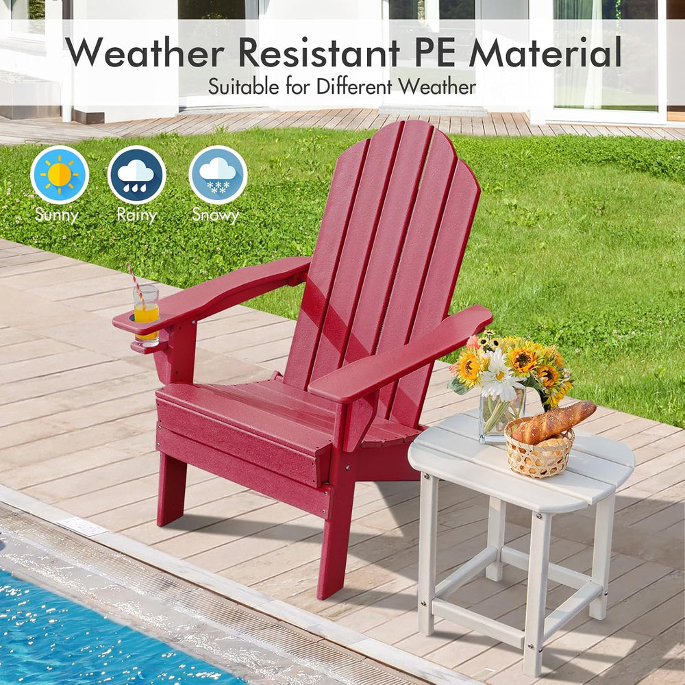 Giantex Adirondack Chair, Outdoor Folding Chairs, HDPE Weather Resistant Pati...
