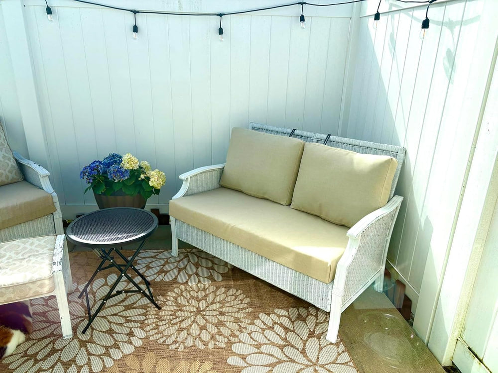 FLYMEI Patio Cushion Covers 48x24x5, Beige, 1Packs