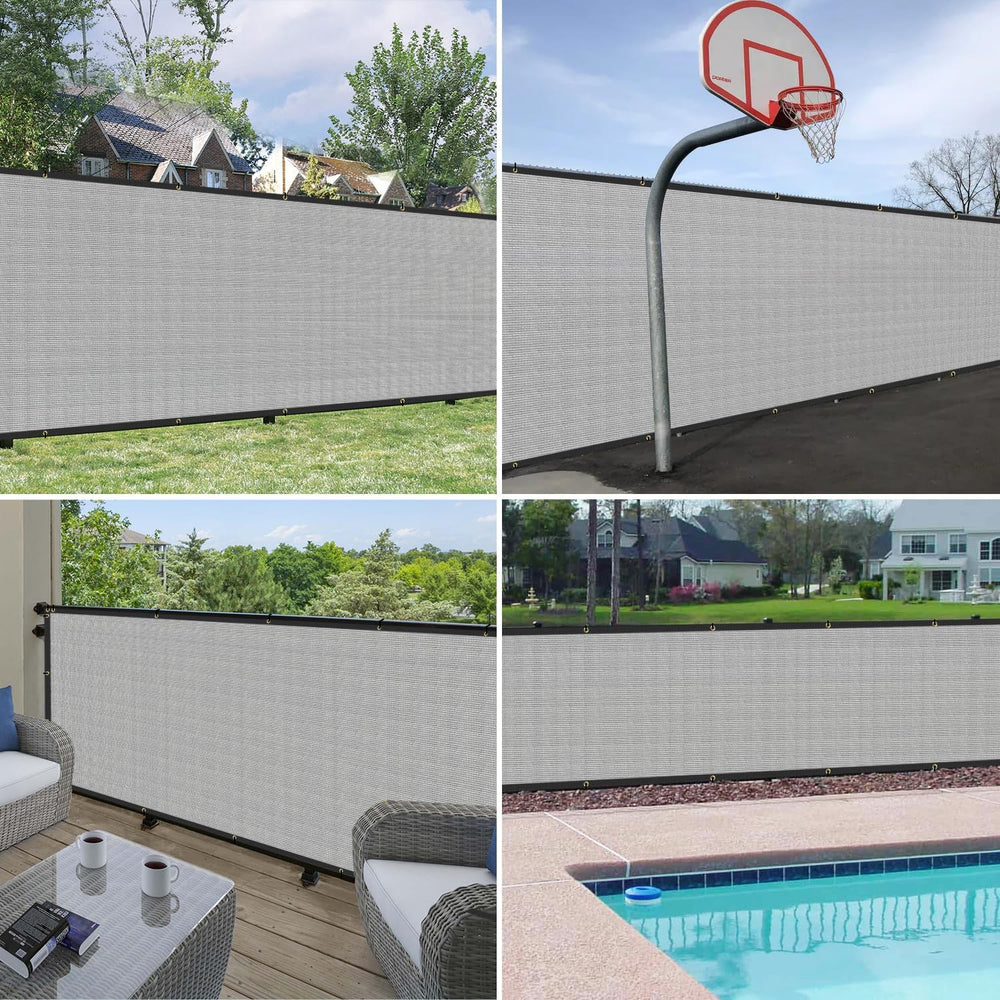 WINDSCREEN4LESS 6' x 50' Privacy Fence Screen in Light Grey for Chain...