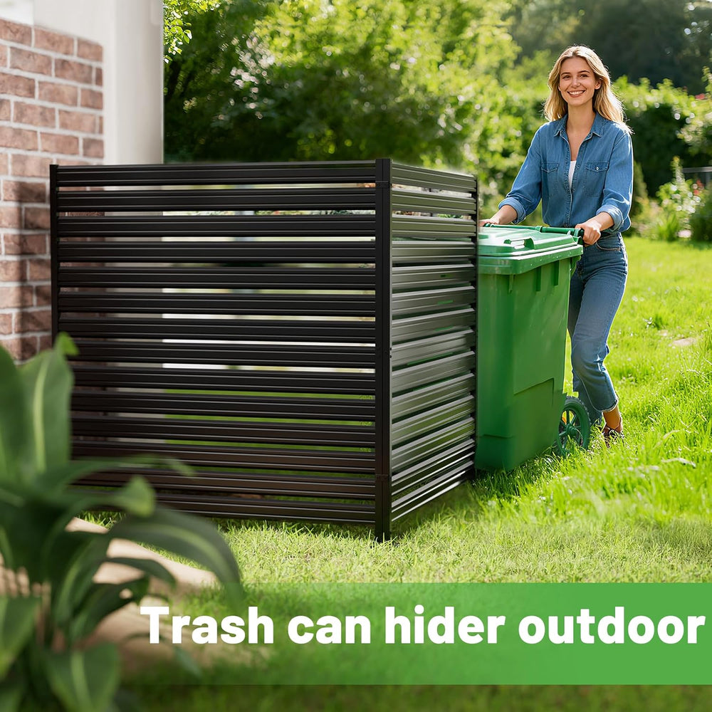 No-Dig Metal Privacy Fence Screen, 42" H × 38" W Air Conditioner Fence