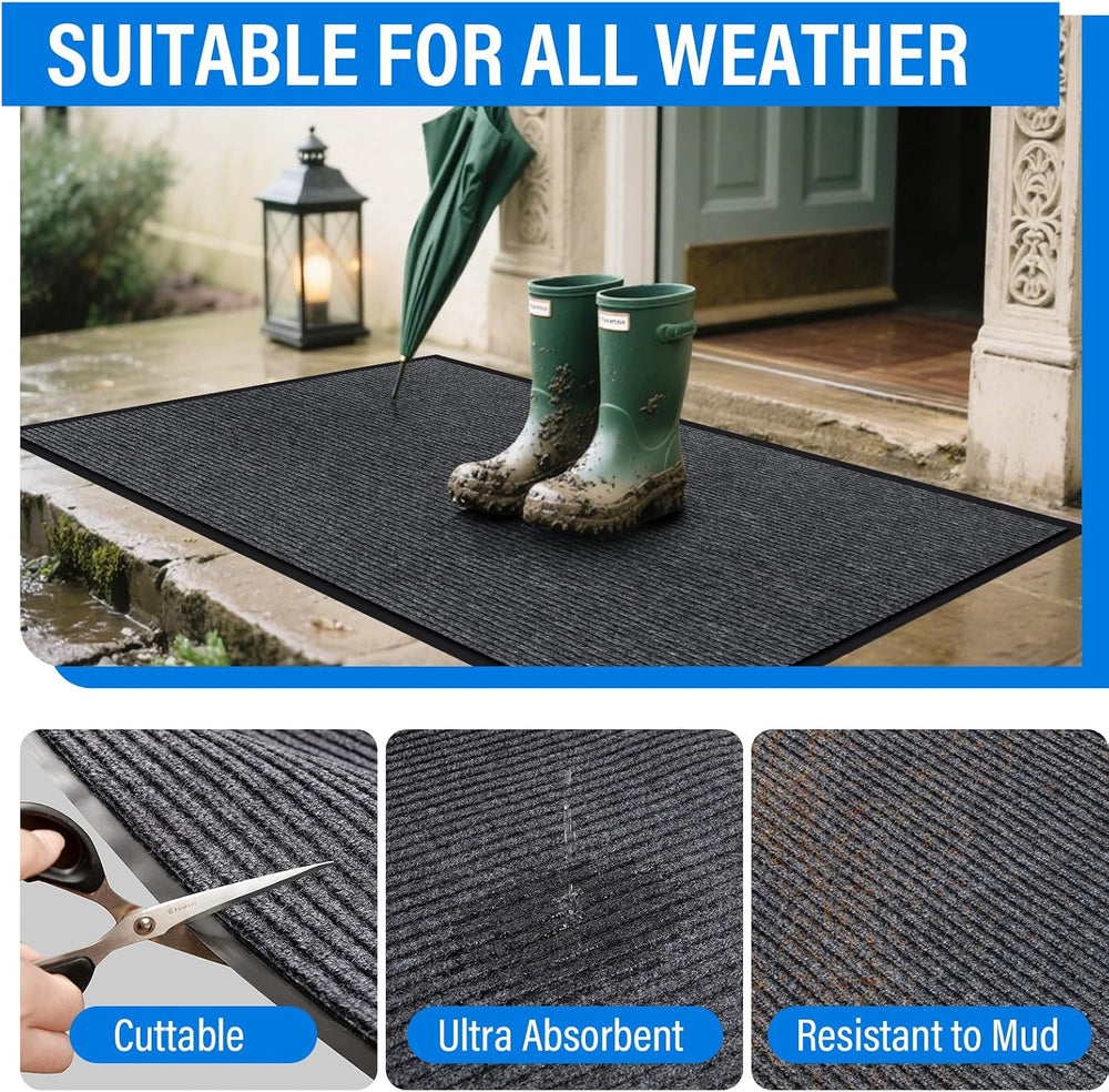 3' X 5' Durable Front Door Mat Indoor Outdoor Entrance, Commercial Do...