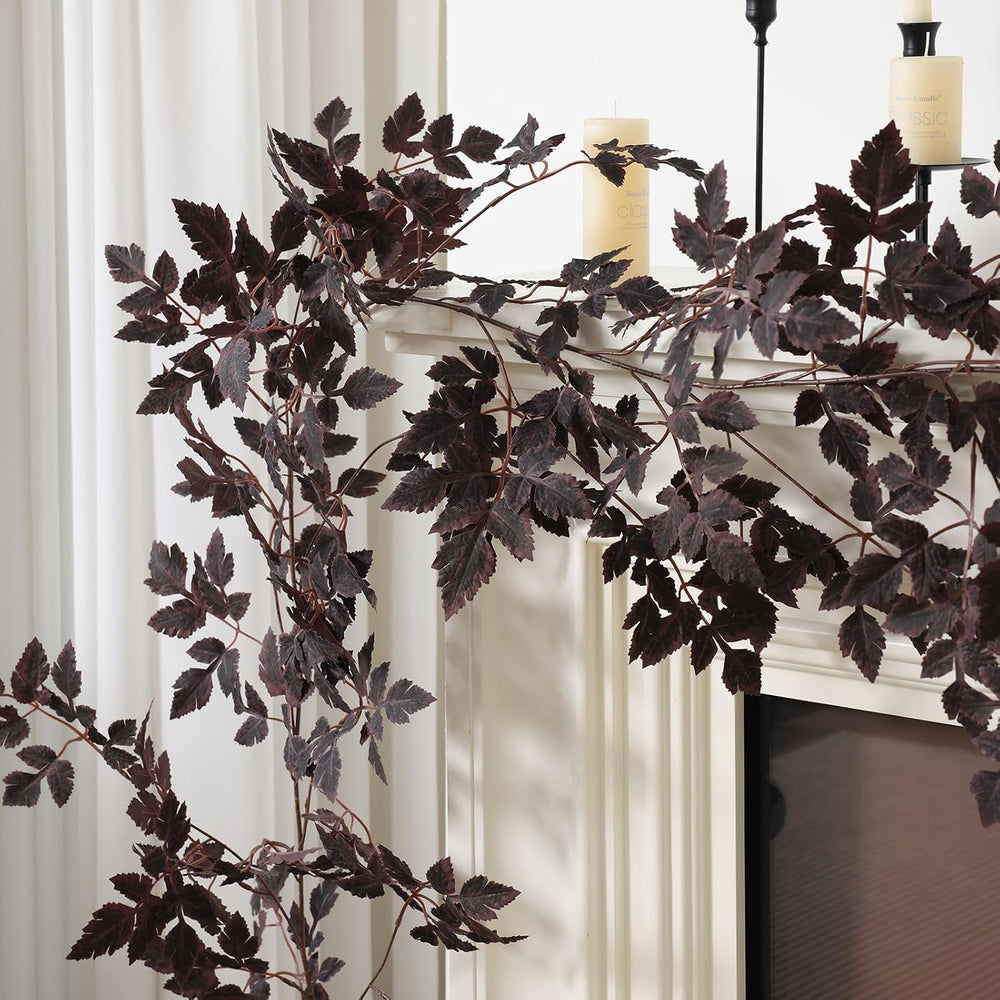Mizii 10FT Artificial Vines Garlands Burgundy Faux Cimicifuga Vine Garland Si...