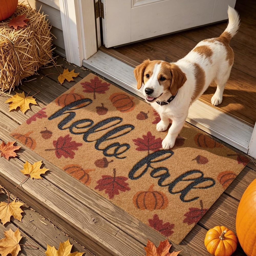 TYUU Fall Door Mat, Hello Fall Welcome Mat for Outdoor Entrance 24" x 36...