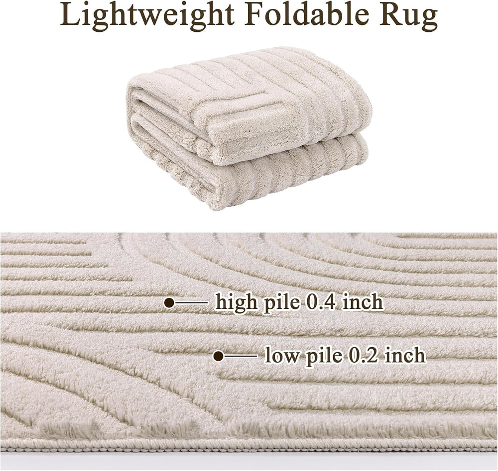 SHACOS Soft Cozy Fluffy Arch Pattern High Low Pile Runner Rugs 2'x6' ...